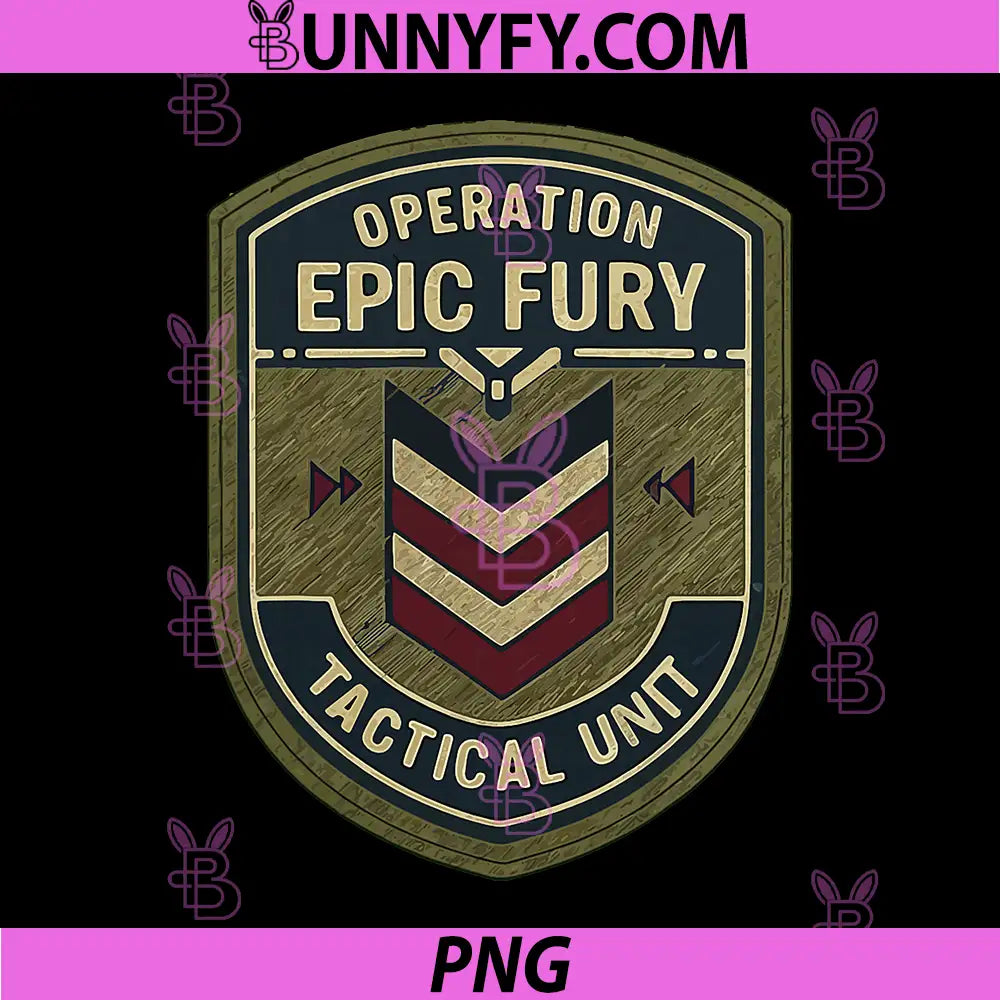 Operation Epic Fury PNG, The Retro 90s Command Patch Design PNG