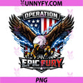 Operation Epic Fury Eagle Graphic PNG, Patriotic USA Flag Eagle PNG