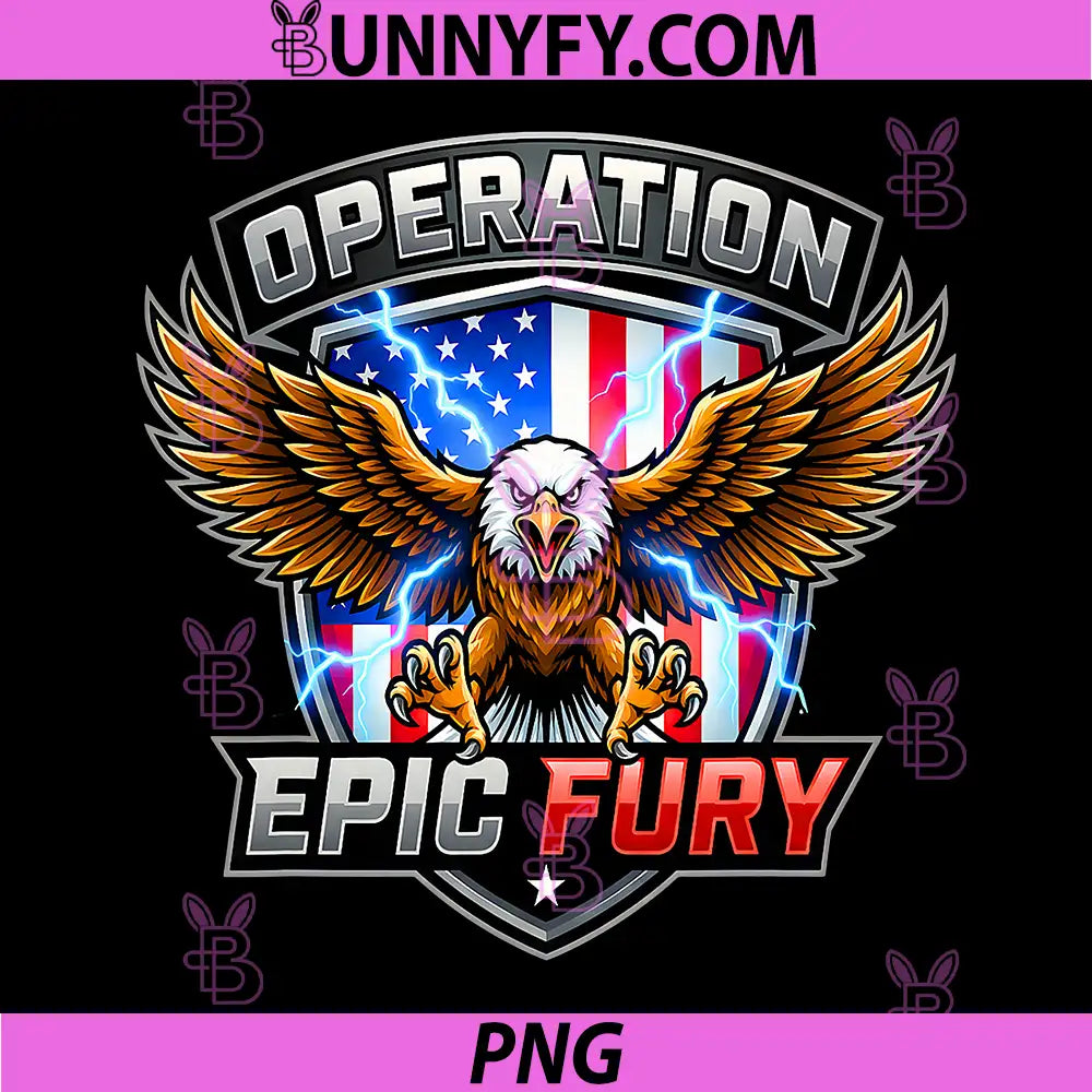 Operation Epic Fury Eagle PNG, Patriotic American Eagle Lightning PNG