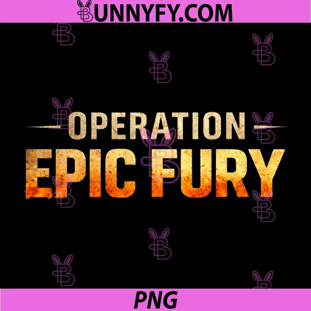 Operation Epic Fury Text Design PNG, Vintage Military Typography PNG