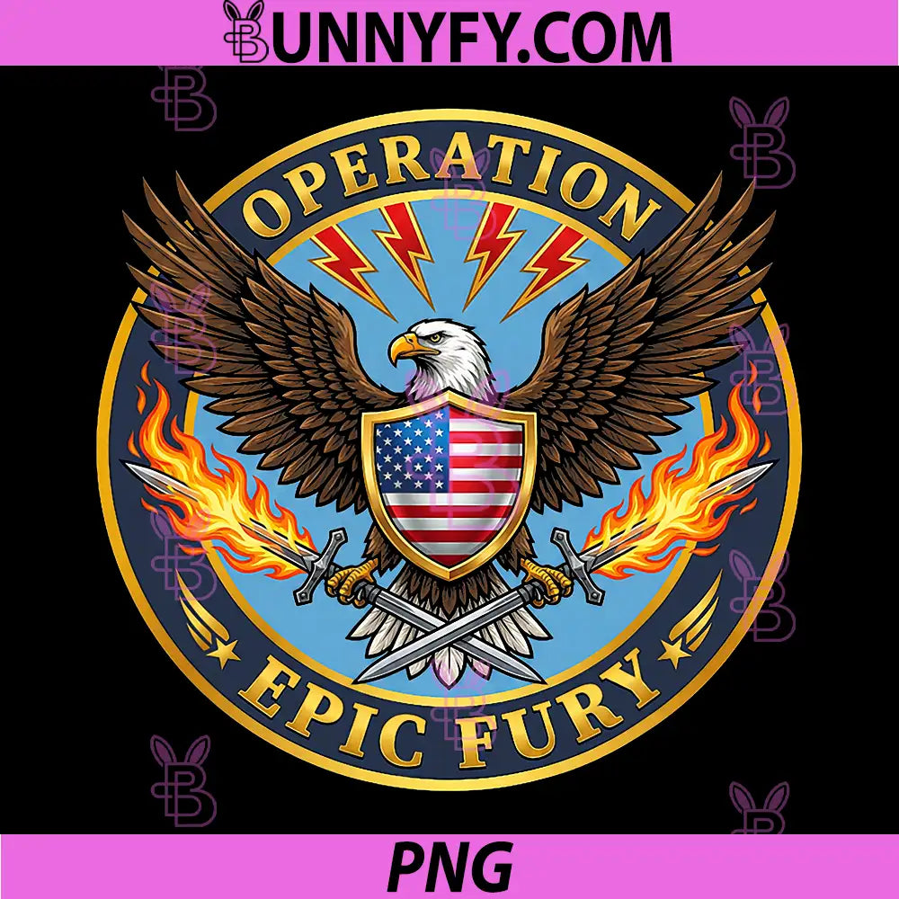 Operation Epic Fury PNG, USA Flag Patriotic Eagle PNG