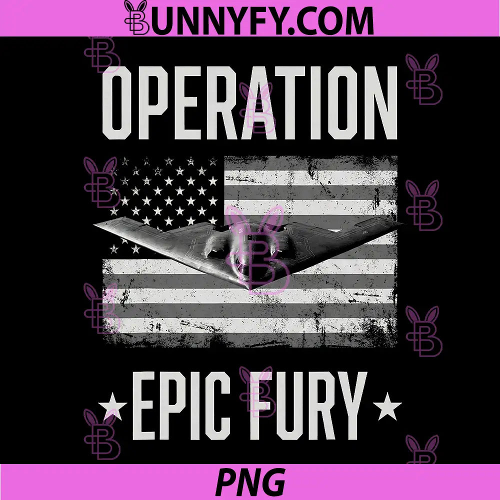 Operation Epic Fury American Flag PNG, Stealth Bomber Military PNG