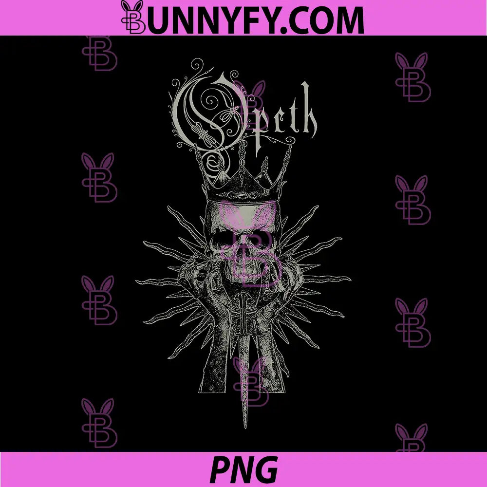 Opeth Crown Skull Gothic Art PNG, Dark Metal Band Art PNG