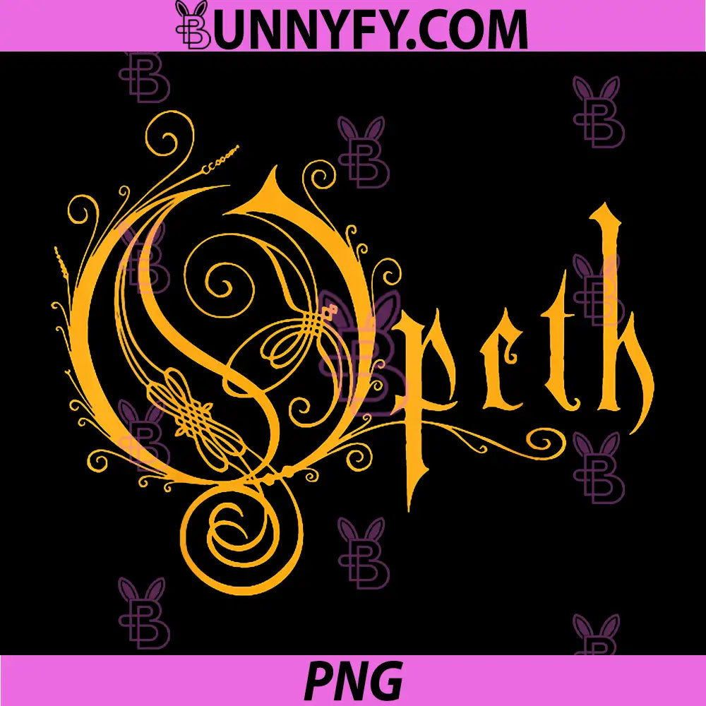 Opeth Golden Ornate Logo Art PNG, Opeth Gothic Band Logo PNG