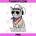 Orange Cat American Flag PNG, Bandana Sunglasses Cowboy Hat PNG