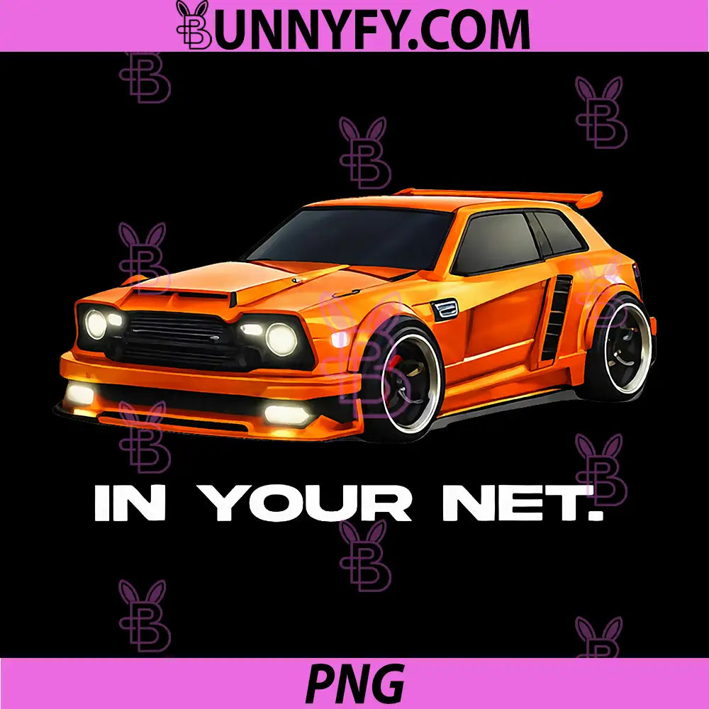 Orange Drift Car PNG, In Your Net PNG