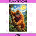 Orangutan Jungle Wildlife Art Design PNG, Nature Animal PNG