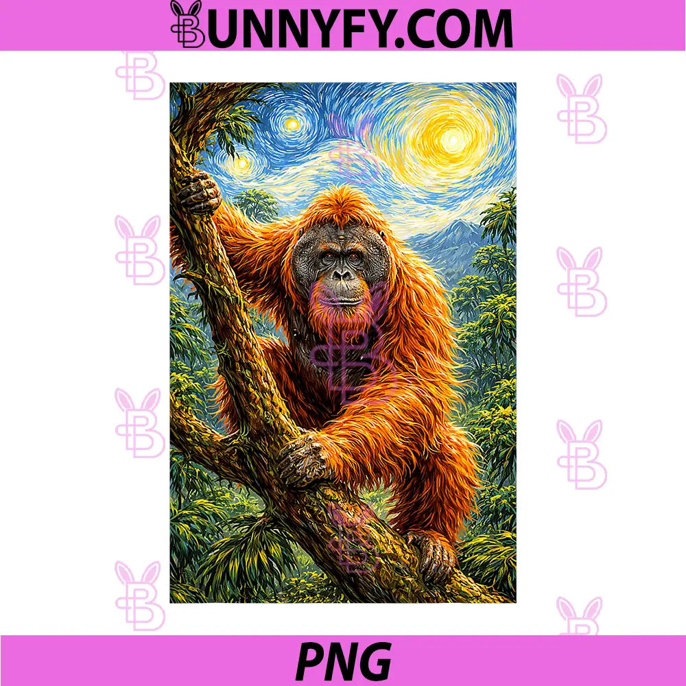 Orangutan Jungle Wildlife Art Design PNG, Nature Animal PNG