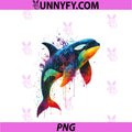 Orca Whale Colorful PNG, Watercolor PNG
