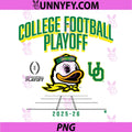 Oregon Ducks College PNG, Football Playoff Mascot Text 2025 PNG