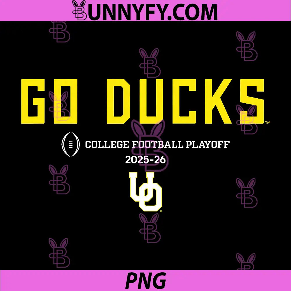 Oregon Ducks College PNG, Football Playoff Text Slogan 2025 PNG