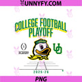Oregon Ducks College PNG, Football Playoff Mascot Text 2025 PNG