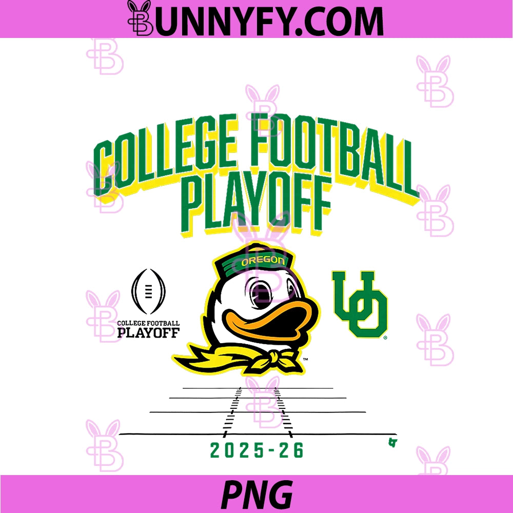 Oregon Ducks College PNG, Football Playoff Mascot Text 2025 PNG