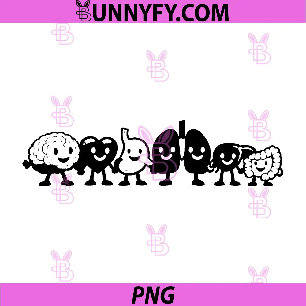 Organ Friends Funny PNG, Anatomy Medical Student Science Nurse PNG