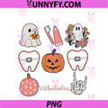 Orthodontist Halloween Cute PNG, Ghost Brace Teeth Ortho Squad PNG