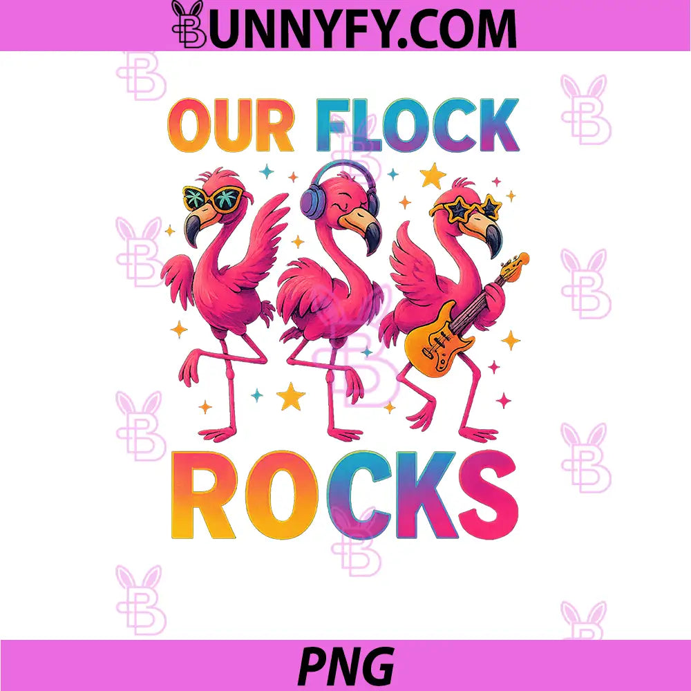 Our Flock Rocks PNG, Flamingo Summer Vacation PNG