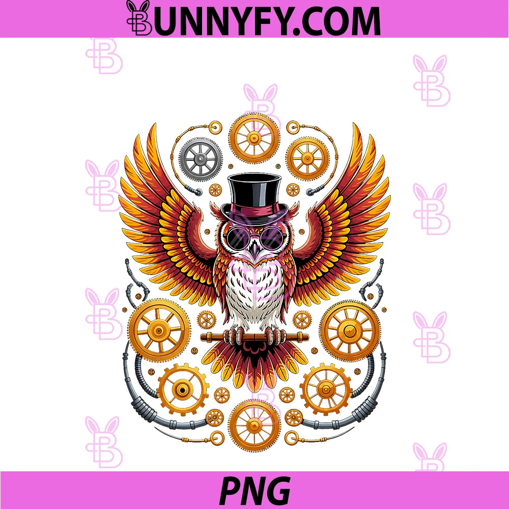 Owl in Top Hat Sunglasses Leather Band Pins PNG, Funky Cool PNG