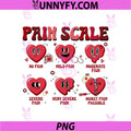 Pain Scale Heart Chart PNG, Cute Medical Pain Levels Illustration PNG