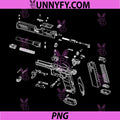 Handgun Exploded Schematic PNG, Pistol Technical Blueprint Art PNG