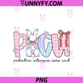 PICU Nurse Easter PNG, Bunny Pediatric Nurse Graduate PNG