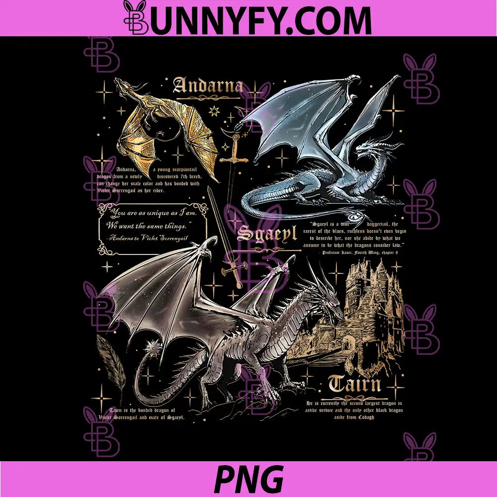 Andarna Sgaeyl Tairn Dragon Lore Art PNG, Fourth Wing Dragons PNG