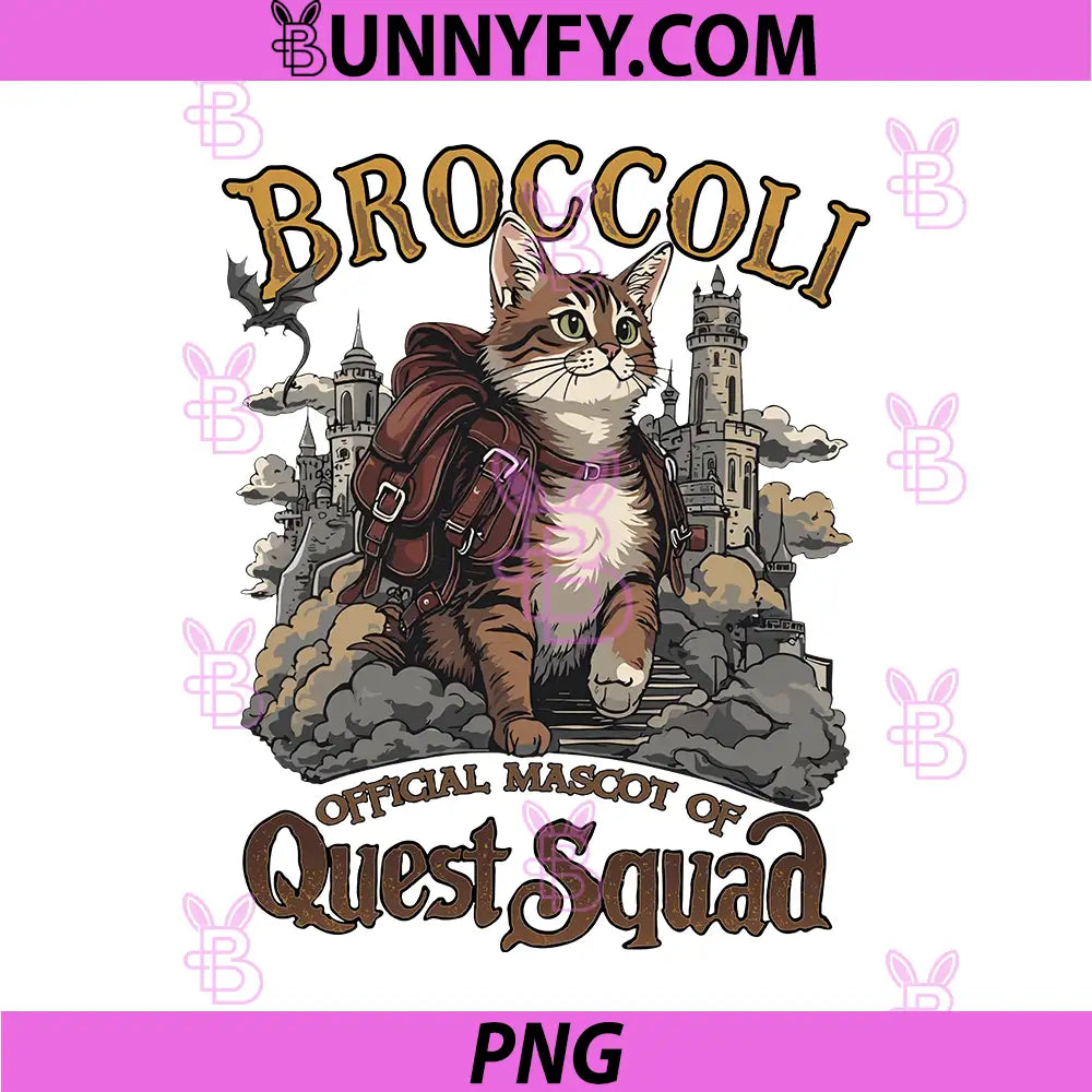 Quest Squad Broccoli Brave Cat PNG, Fantasy Quest Castle PNG
