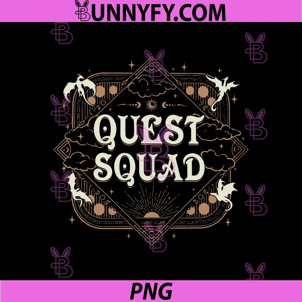 Quest Squad Dragon Symbol Emblem PNG, Fantasy Cloud Badge PNG