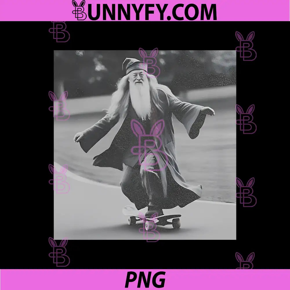 Wizard On Skateboard PNG, Harry Potter Inspired Humor Art PNG
