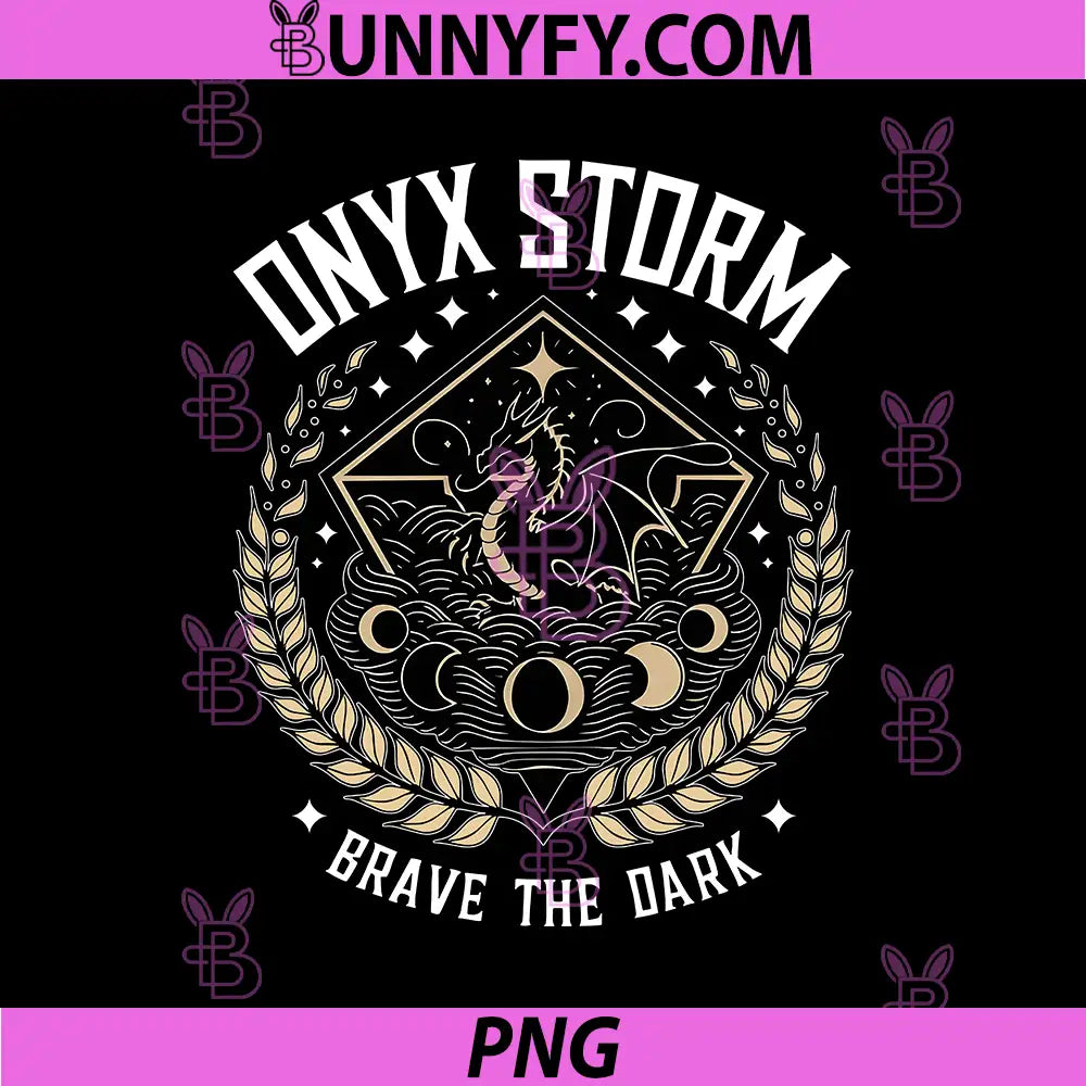 Onyx Storm Brave The Dark Dragon Crest PNG, Dark Fantasy Dragon Emblem PNG