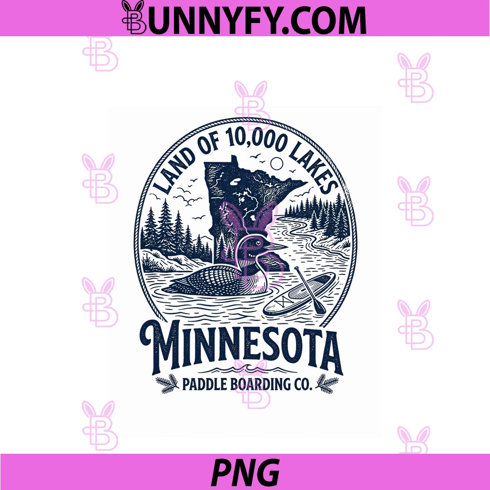 Paddle Boarding Minnesota PNG, Loon MN State Bird PNG