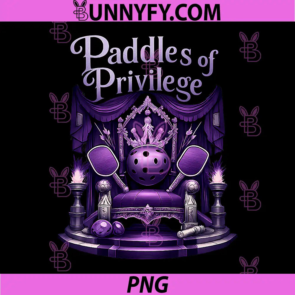 Paddles of Privilege PNG, Retro Pickleball Crown Throne PNG