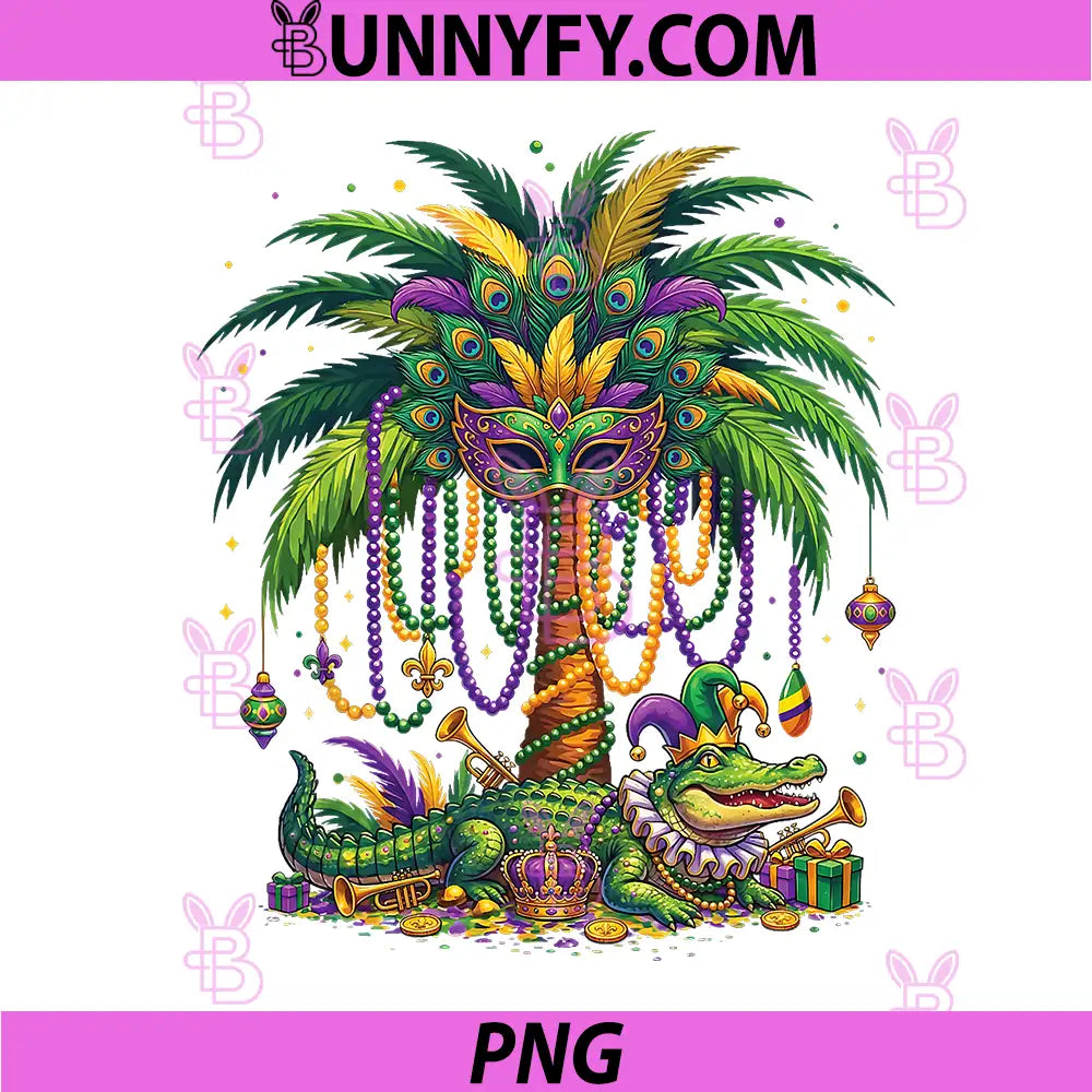 Palm Tree Mardi Gras PNG, Hawaiian Tropical Louisiana Mardi Gras PNG