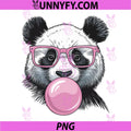Cute Panda With Pink Glasses PNG, Funny Panda Bubblegum Cartoon PNG