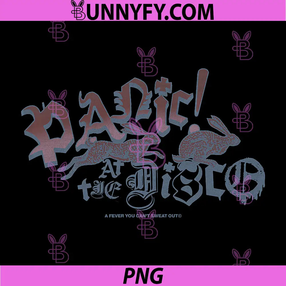 Panic At The Disco Rabbit PNG, Panic Band Gothic Typography PNG