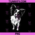 Papillon Dog PNG, Cute Black White Papillon Dog Illustration PNG