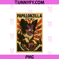 PapillonZilla Parody PNG, Japanese Art Papillon Dog Mom Dad PNG
