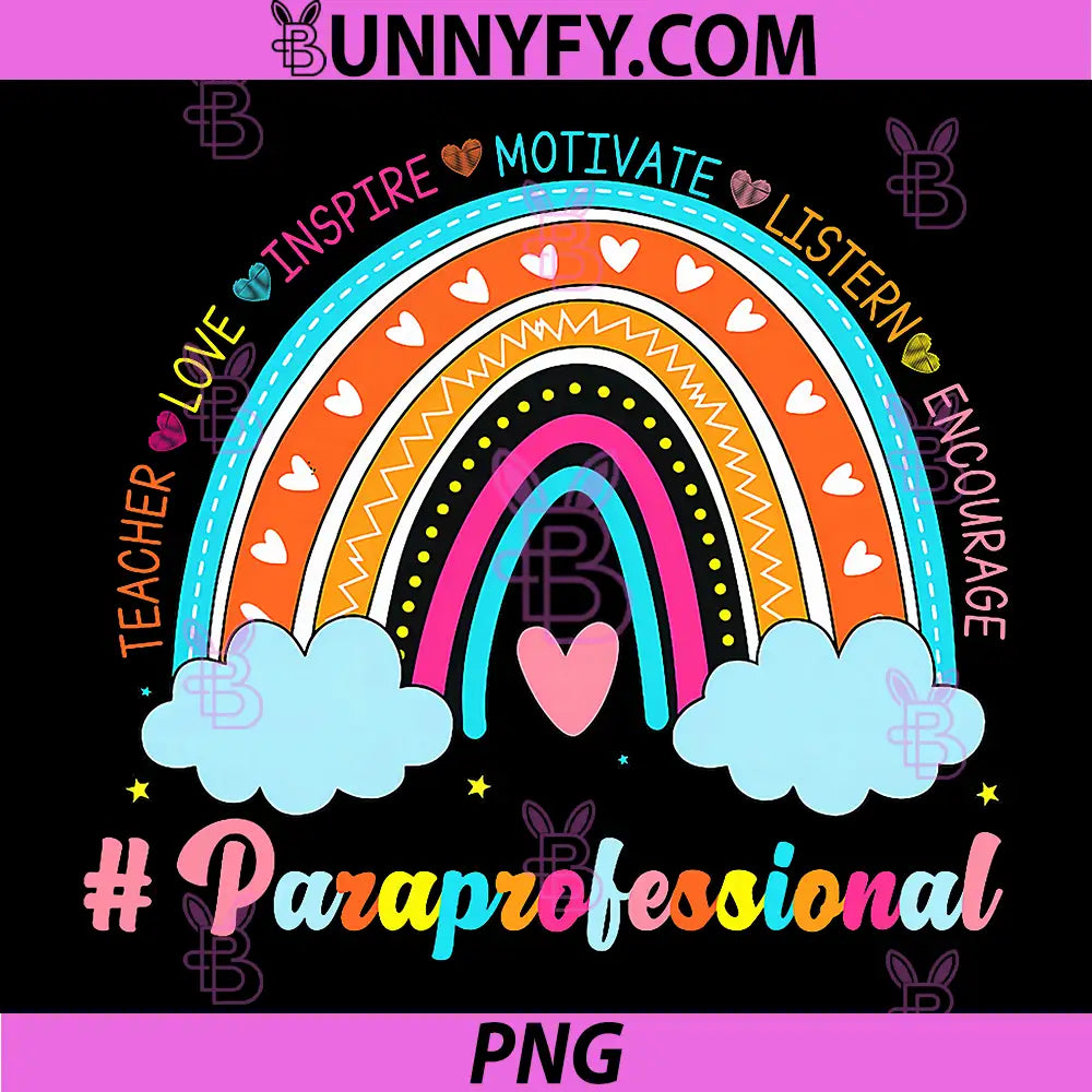 Paraprofessional Cute PNG, Leopard Rainbow 100 Days of School PNG