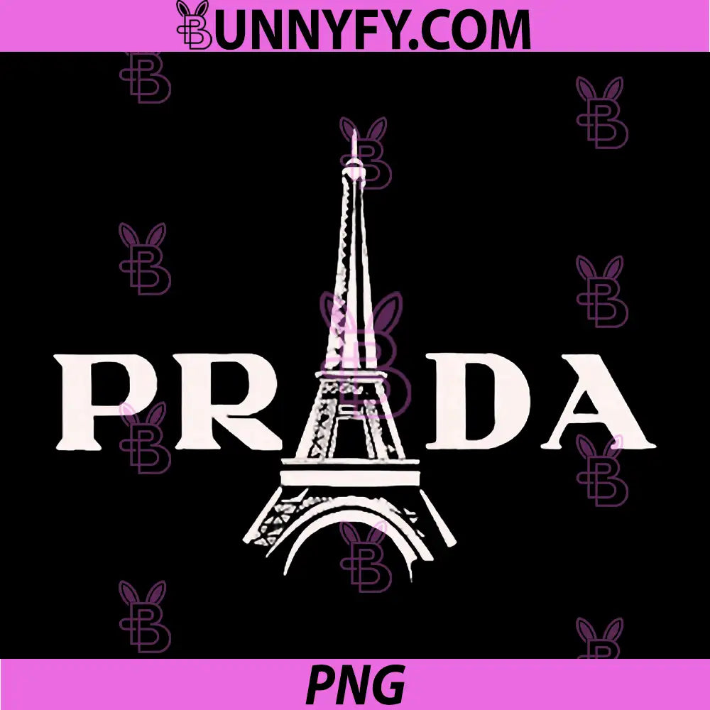Prada Paris Eiffel Tower PNG, Luxury Fashion Designer Paris PNG