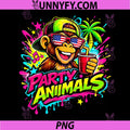 Party Animals Monkey With Drink PNG, Funny Party PNG