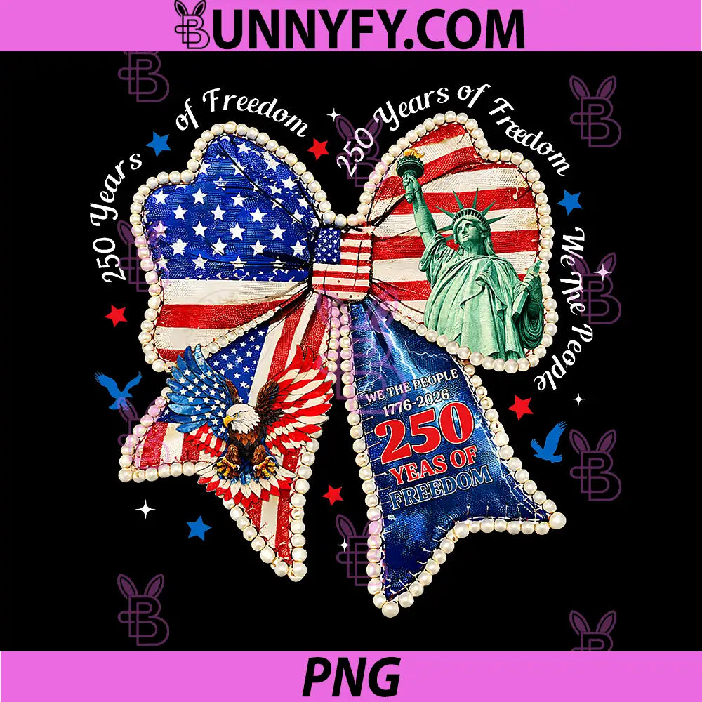 Patchwork Coquette 250 Years of Freedom PNG, Bow 4th of July PNG
