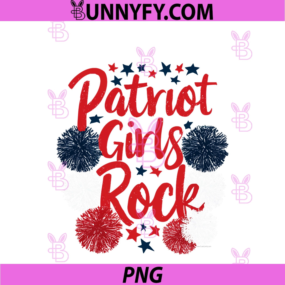 Patriot Girls Rock PNG, Star Pom-Pom Souvenir Gift PNG