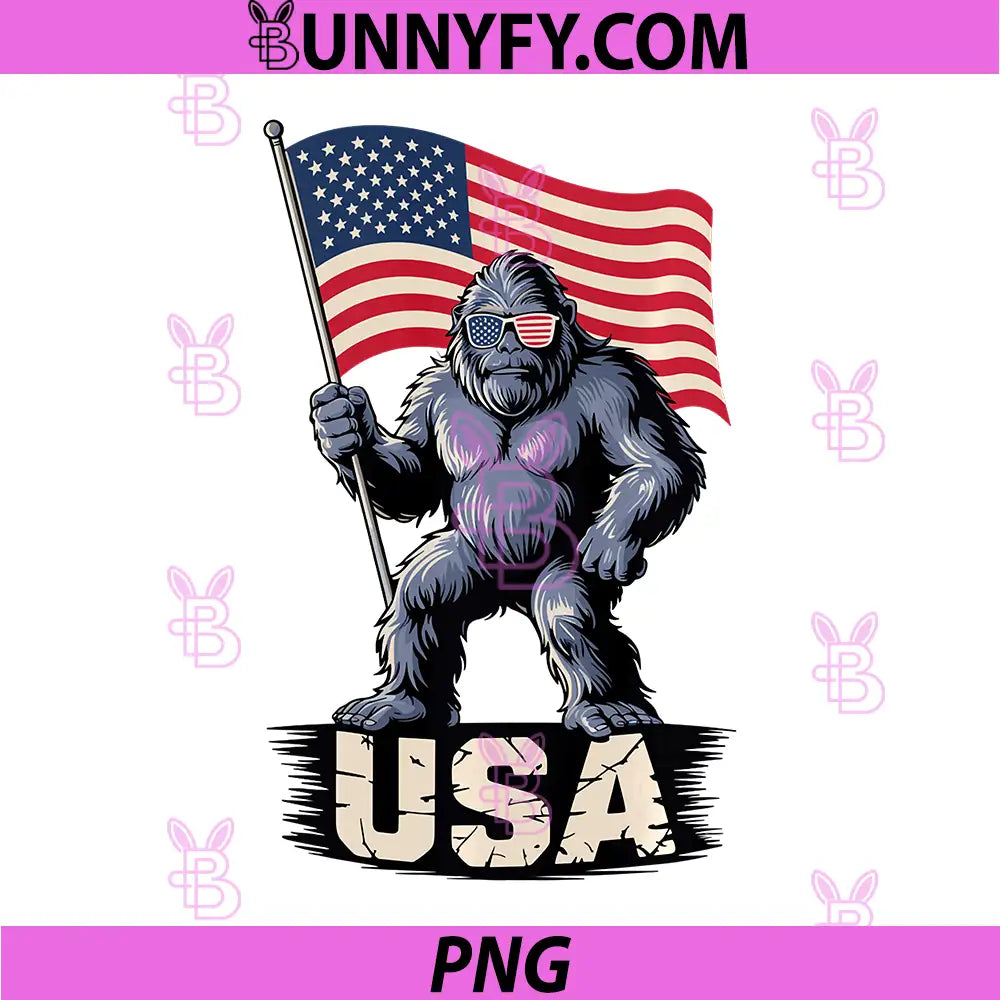 Patriotic 4th of July USA PNG, Bigfoot Performance PNG