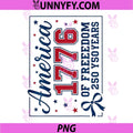 Patriotic America 1776-2026 PNG, Land of the Free PNG