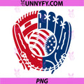 Patriotic Baseball Glove Drip PNG, American Flag Baseball PNG