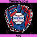 Patriotic Baseball Glove Drip PNG, American Flag Baseball PNG