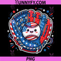 Patriotic Baseball Glove Drip PNG, American Flag Baseball PNG