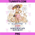 Patriotic Cat 250 Years PNG, Americans Spirit 4th of July PNG