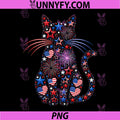 Patriotic Cat 4th of July Funny PNG, Cat Mom USA Flag Fireworks PNG