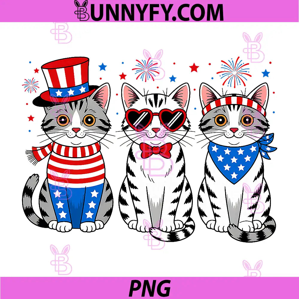 Patriotic Cat 4th of July USA PNG, American Flag Funny Cat Lover PNG