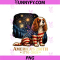 Patriotic Cavalier King Charles Spaniel Dog PNG, America's 250th PNG